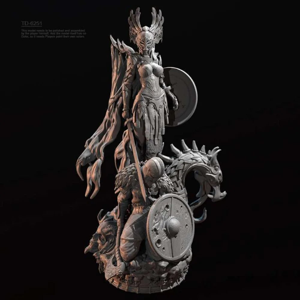 60mm(1/32) 75mm 90mm Goddess Returns Resin Model 3D Printing Unassembled Unpainted Self-assembly Craft Fiurine DIY Coloring
