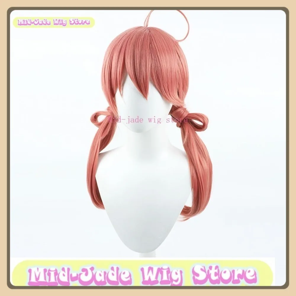 منتصف اليشم شعر مستعار مخزن Hololive ساكورا ميكو السنة الجديدة شعر مستعار تأثيري أنيمي لعبة لعب الأدوار هالوين زي الدعائم الشعر الاصطناعية