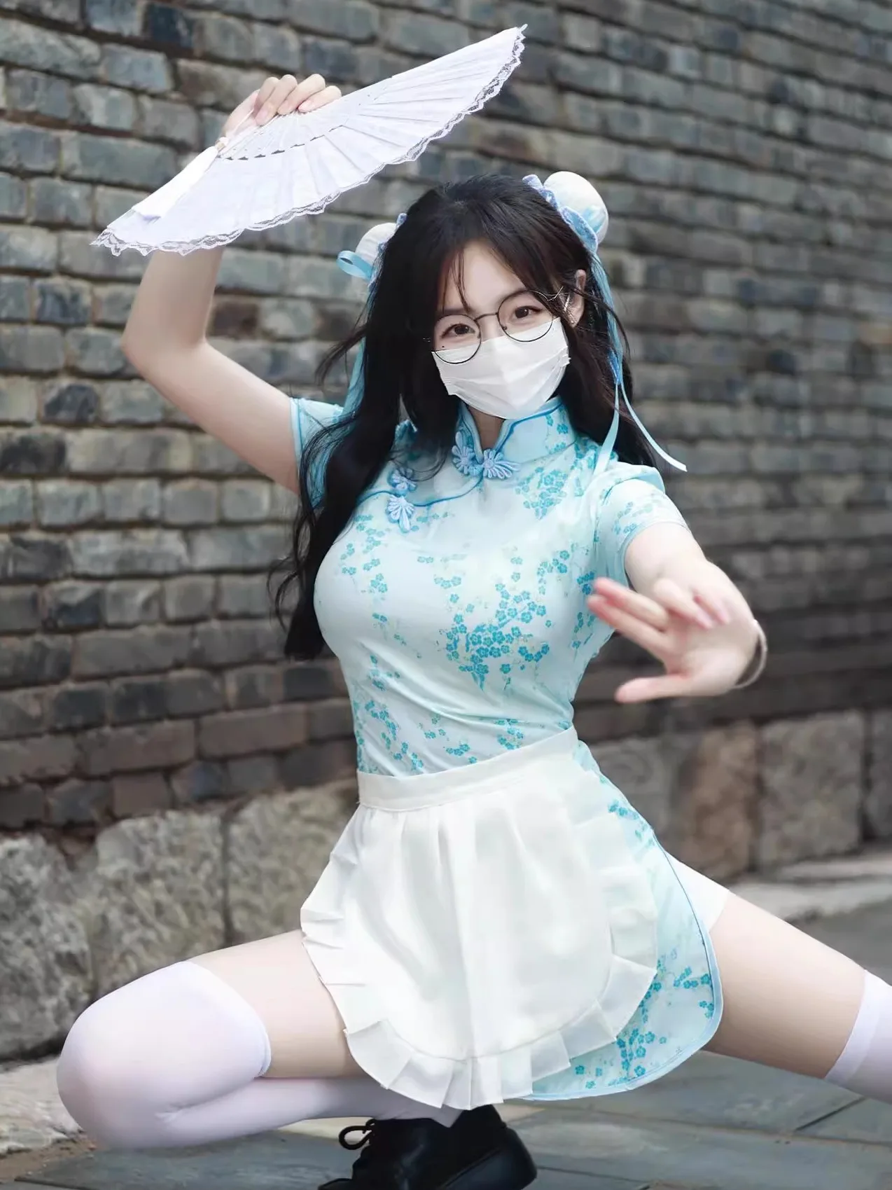 فستان تشيونغسام جديد بالطراز الصيني، زي تنكري للهالوين وعيد الميلاد، تنورة خادمة ناعمة للفتيات، تشيونغسام قصير للارتداء اليومي