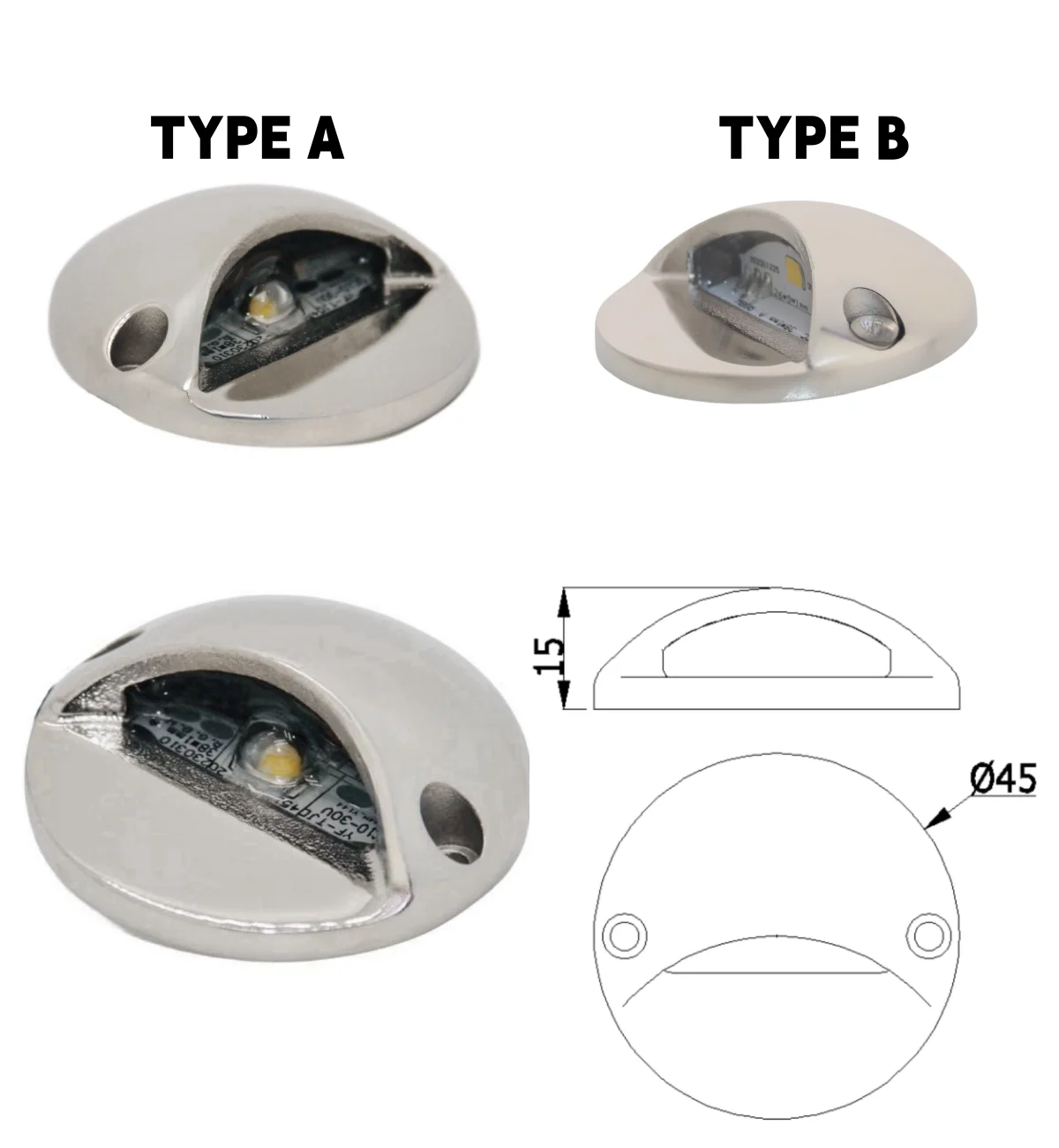 RGB RGBW Blue White 3W Wall Mounted Waterproof IP68 Wall Stair Staircase Boat Yacht Underwater Swimming Pool Step Led Lights