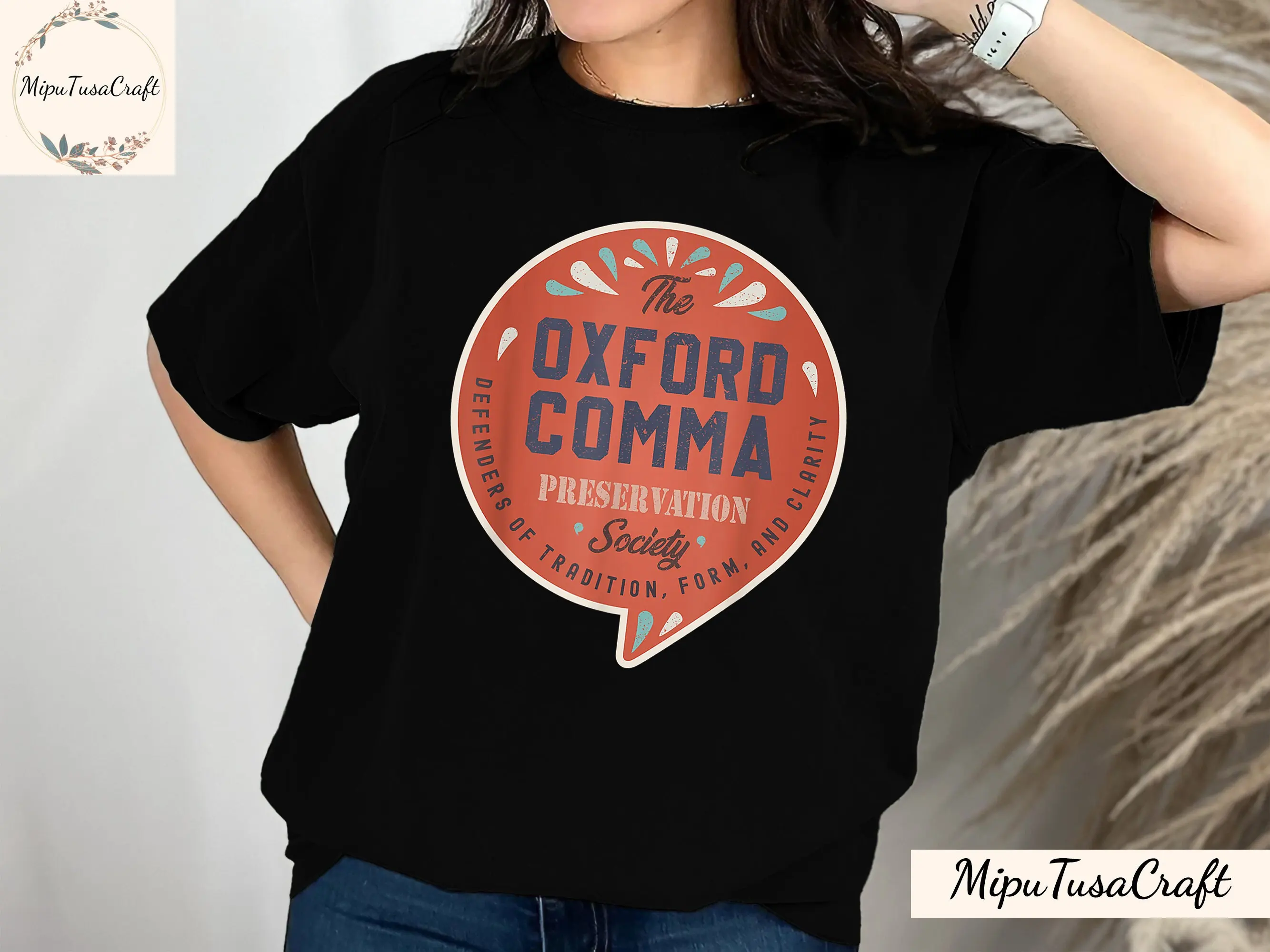 Camiseta Oxford Comma, equipo de la sociedad de preservación, sudadera de gramática Vintage