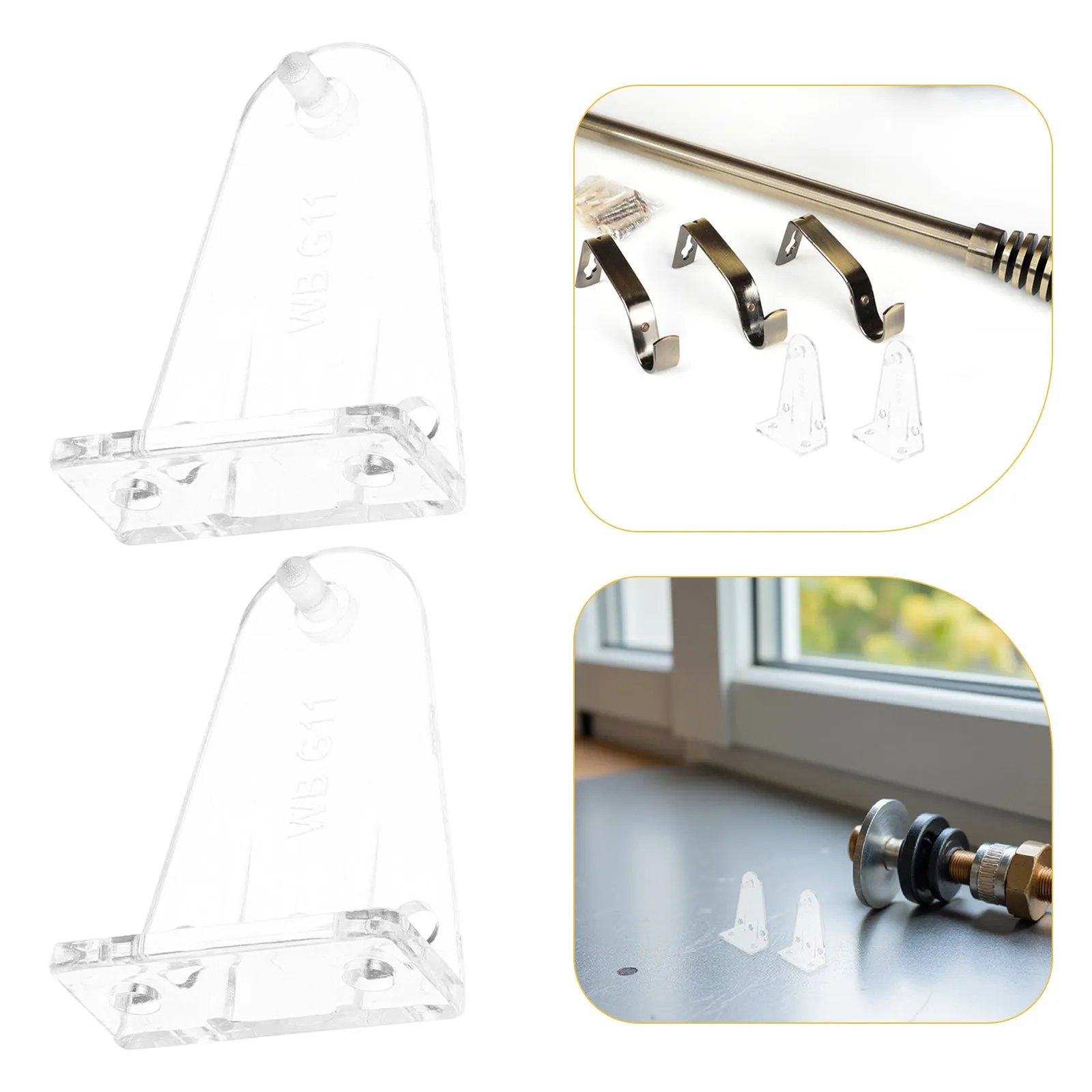 14Pcs Clear Blind Fixing Support Clips Replacement Hold Down Brackets for 2 Inch Blinds Bottom Rail Curtain Gathering Hooks