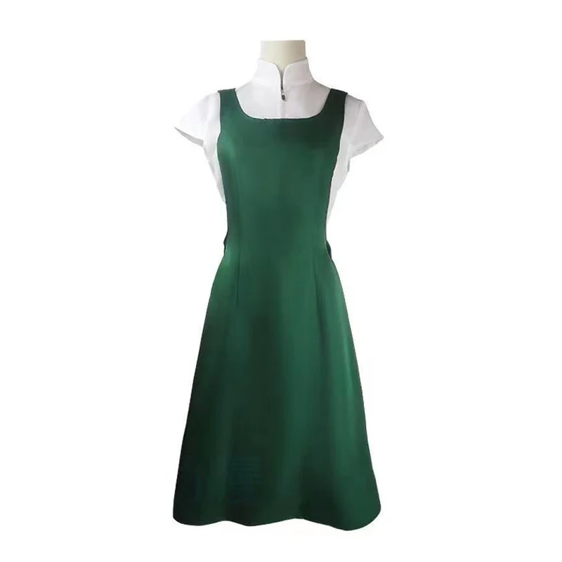 Heißes Uzumaki Kushina Cosplay-Kostüm für Halloween, Karneval, Comic Con, Party, Ninja-Verkleidung, grünes Kleid, weißes Hemd
