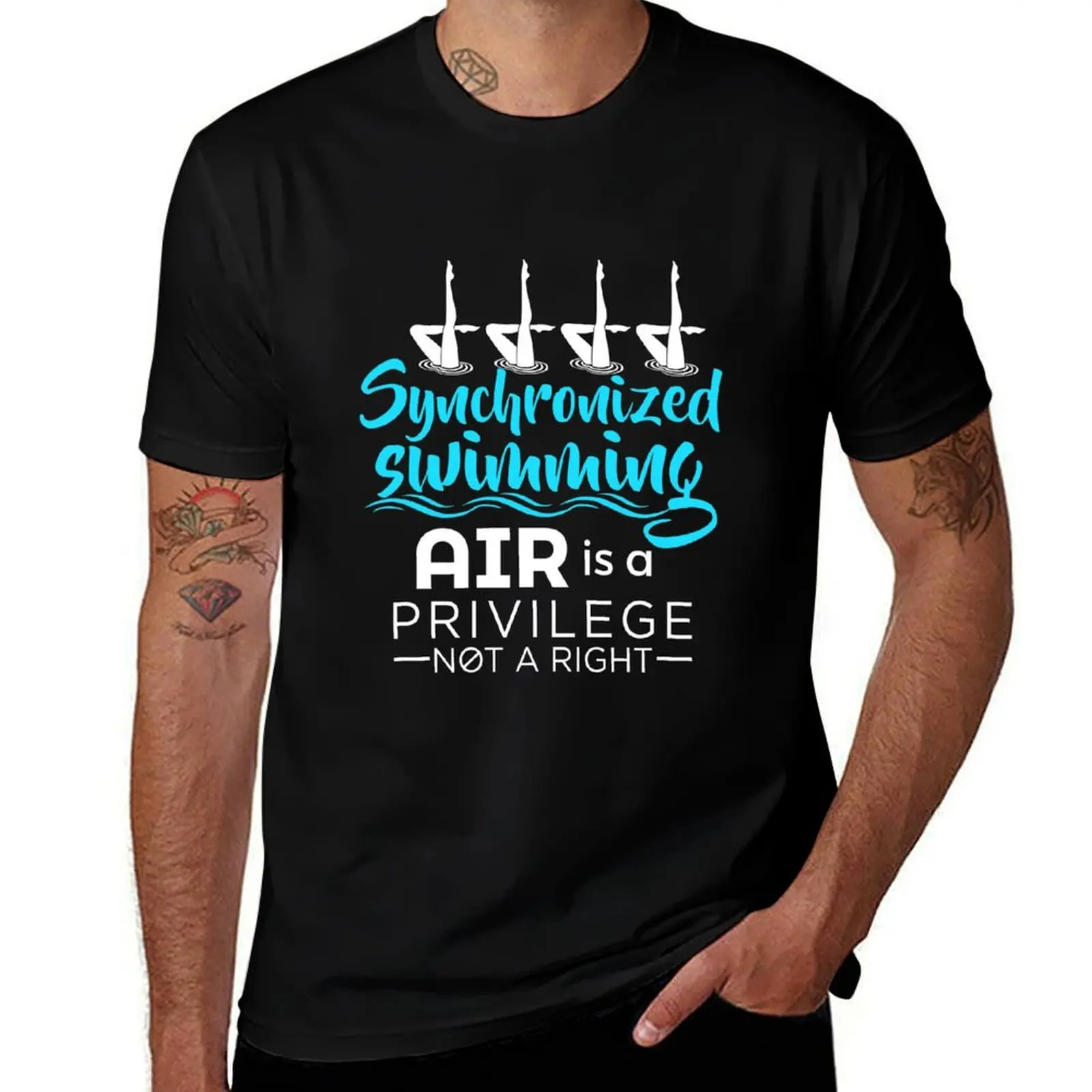 Synchronized Swimming Air Is A Privilege Not A Right T-Shirt boys animal print summer clothes mens t shirt