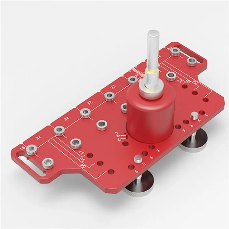 

A02F-2In1 Door Handle Shelf Pin Drilling Guide Jig Woodworking Hinge Drilling Locator Hinged Cabinet Door Hole Puncher Jig