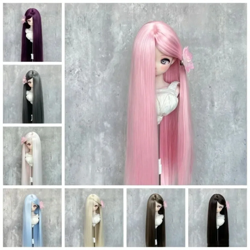 Big Head Doll Can Be DIY Modified By Hand Wig Fashion Doll Synthesis 1/3&1/4&1/6 Headgear Children 2D Toy Decoration Long Hair