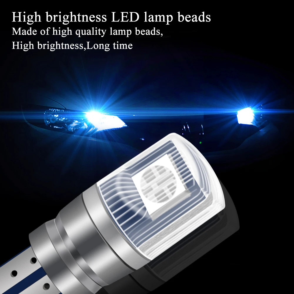 2Pcs/1Set T10 LED W5W 194 168 W5W Signal Lights RGB Automovie Interior Dome Reading Light WIith Remote Control Car Accessories image 4