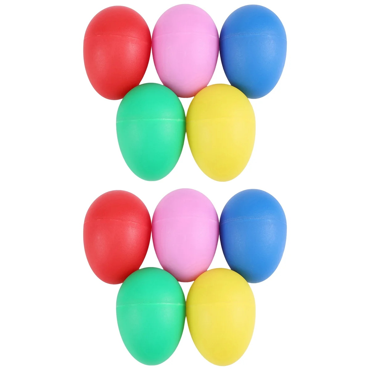 Percussão plástica instrumentos musicais brinquedos, Egg Maracas Shakers, 10 Pack