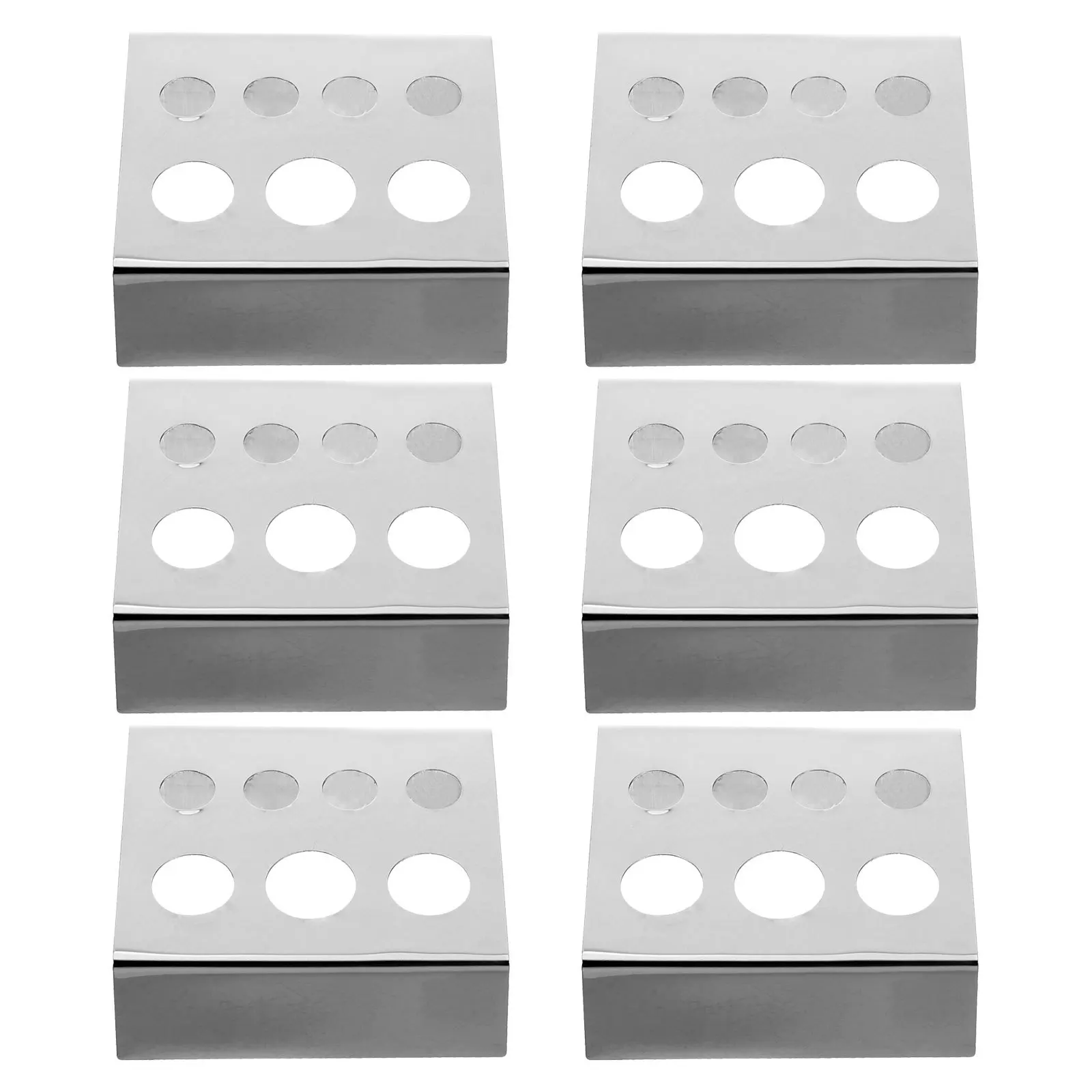 

6 шт., держатель для пигментов для татуировки, лоток для чернил из нержавеющей стали, 7 отверстий, устойчивая подставка для принадлежностей для татуировки, органайзер, колпачки для чернил