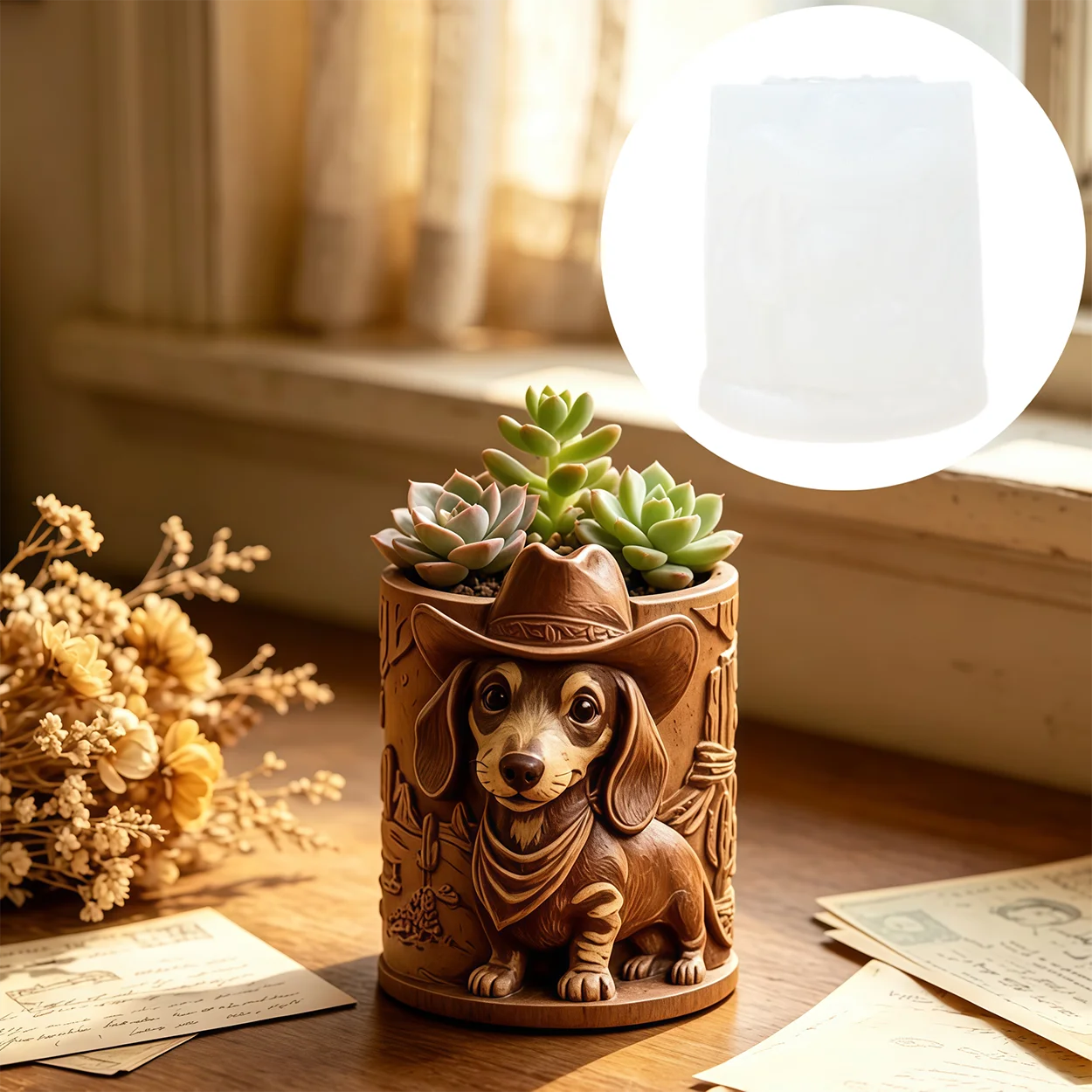 Cowboy Dachshund reliëf silico - Candle Making Workshop recensie en prijs