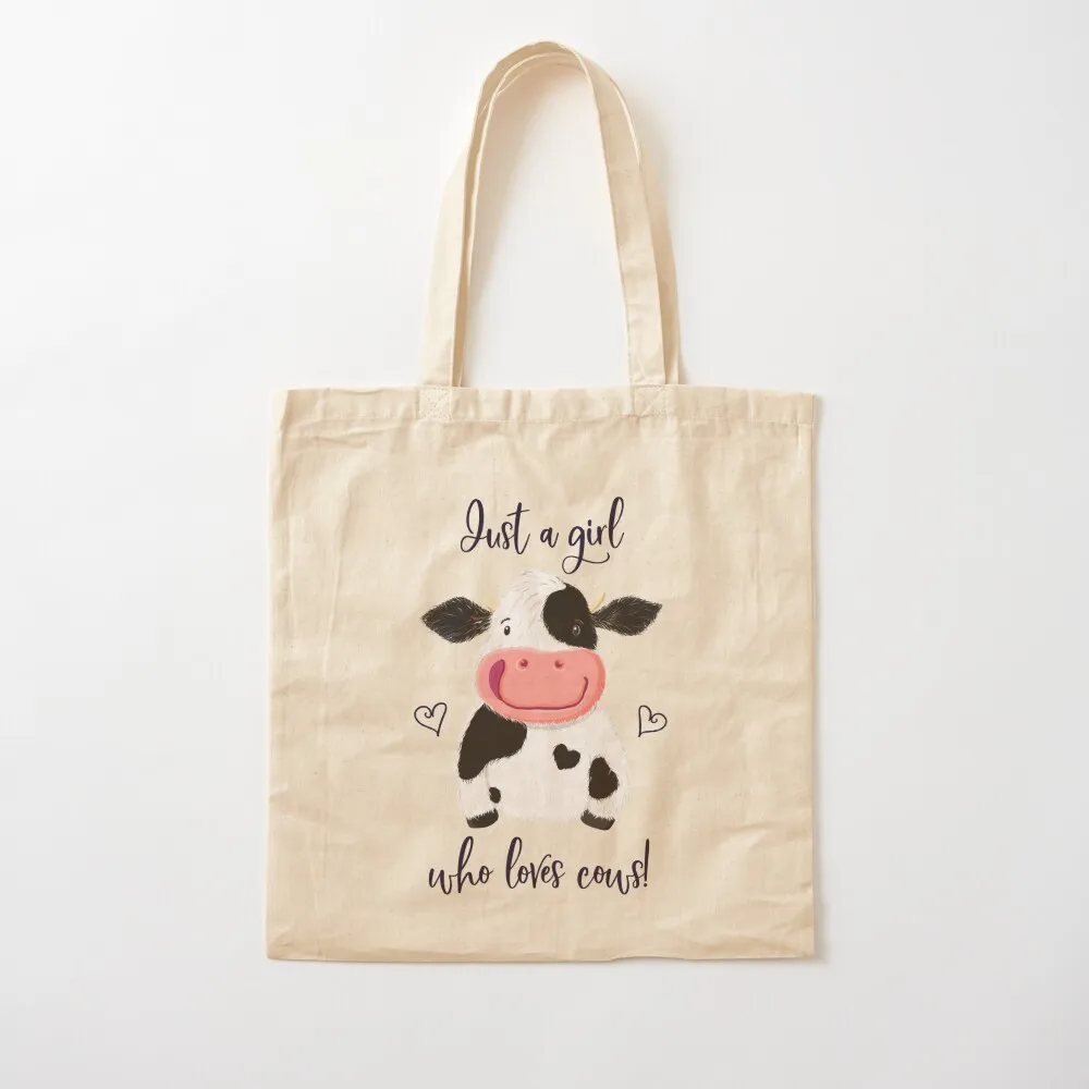 Just A Girl Who Loves Cows! Hearts And Holstein. Tote Bag Candy bags Large bags for women Gift bag