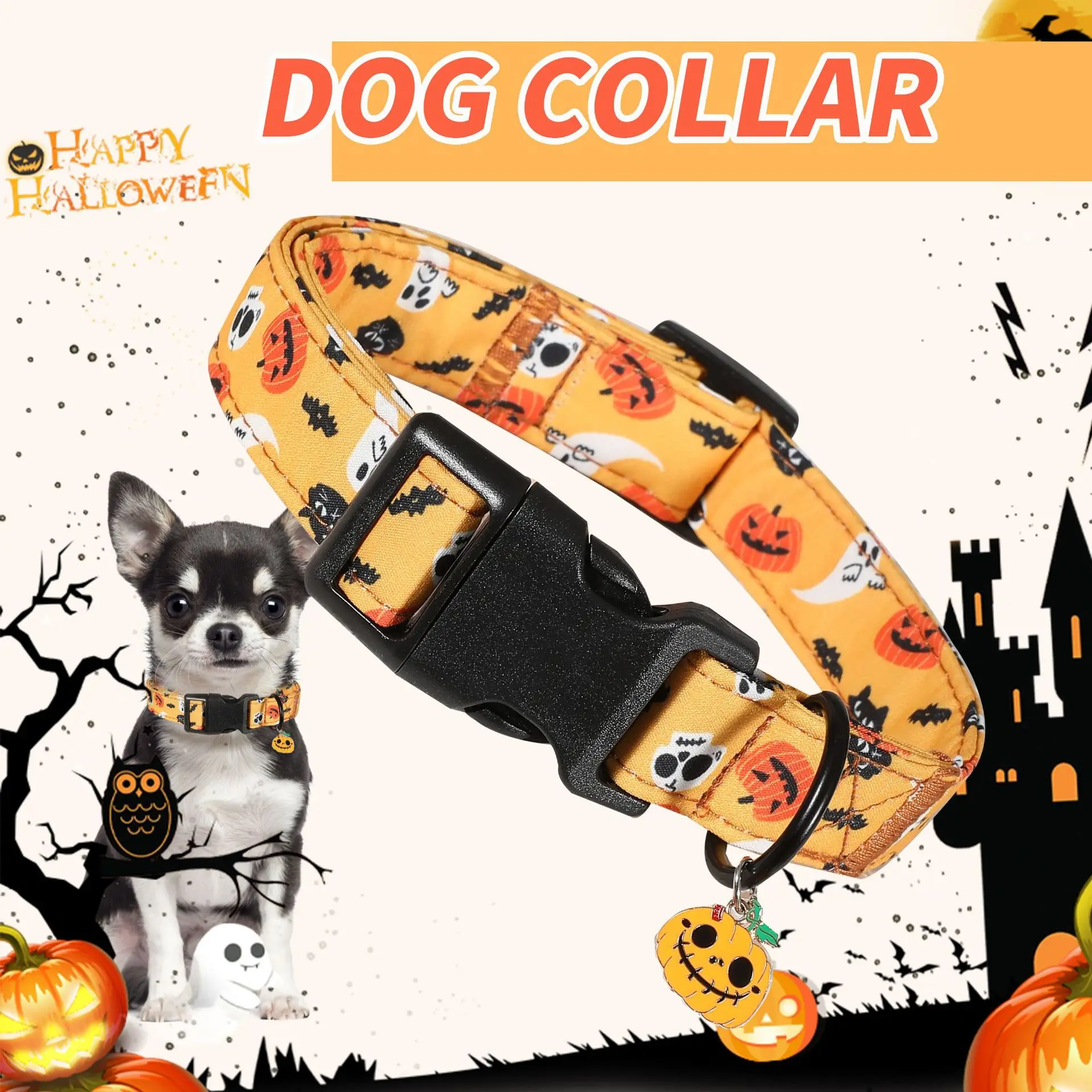 Halloween-Hundehalsbänder: Anti-Biss-Halsabdeckungen und spezielle Halsketten für unterwegs – für große, mittlere und kleine Hunde sowie Katzen – Detail 10