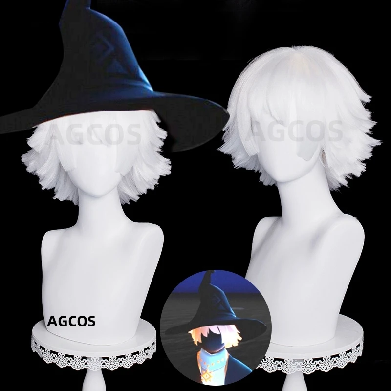 

AGCOS Sky Witch Cosplay Wig Halloween Witch Hat Hair Wigs