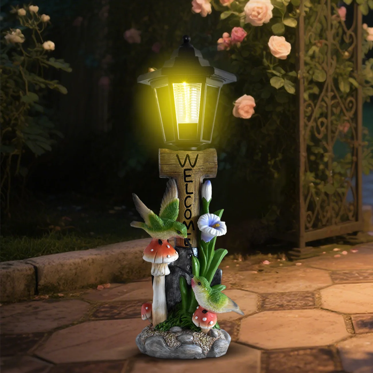 Solar Duck Night Light Garden Courtyard Sculpture Animal Resin Craft Decorative Outdoor Lighting Garden Ornaments