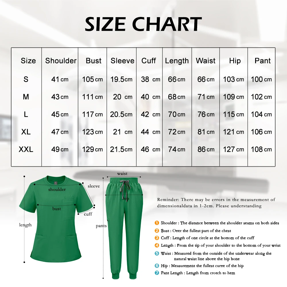 Customized Printing or Embroidery of Logos Hospital Scrubs Women Men Uniform Sets Spa Uniforms Nurse Accessories Nursing Clothes