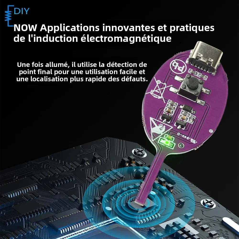 Testeur d'inductance professionnel pour la réparation de cartes mères, détection précise des bobines avec indicateur lumineux vert, chargement USB