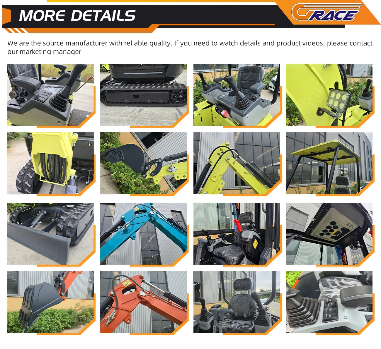 Grace 3-Tonnen-Minibagger im Sonderangebot, kostenloser Versand, Minibagger für schwere Arbeiten – Detail 18