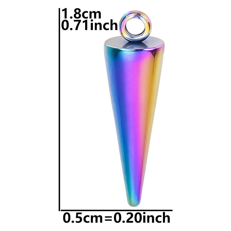NONE Verschiedene 20 Stück Edelstahl Charms Spike Kegel Anhänger Ohrringe Halskette Armbänder Baumeln Zubehör DIY für die Schmuckherstellung 4