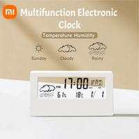 Xiaomi LED Thermometer Hygrometer Multifunction Electronic Clock Temperature Humidity Meter Weather Station Home Alarm New