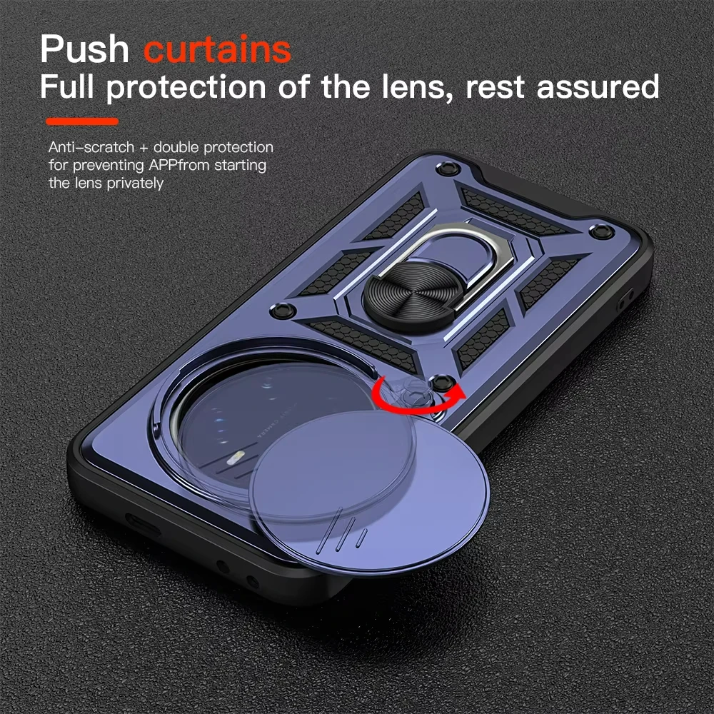 Case For Huawei Honor 7 Pro 5G / For Honor Magic 7 Lite Camera Lens Cover Phone Ring Stand Armor rotate Cover