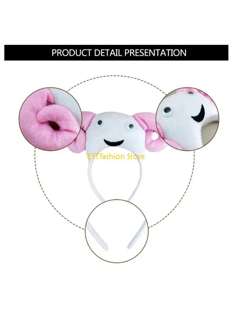 

Y5GC Sheep Ear Headband Tail Bowtie Gloves Halloween Animal Outfit for Kid Adult