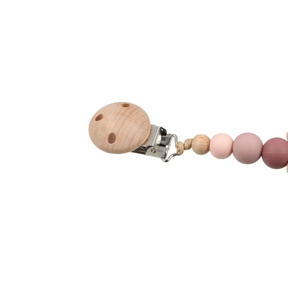 

Cute Wood Children Soother Holder Toddler Dummy Clips Pacifier Holder Clips Baby Pacifier Chain Baby Teether Straps