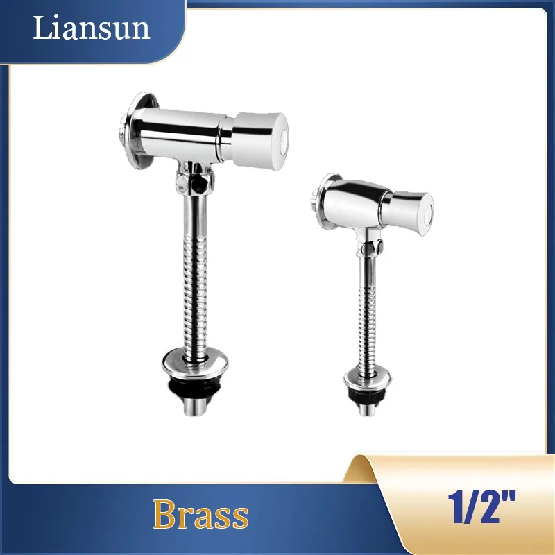 

1I2" Push-Type Brass Urinal Flush Valve - Manual Delay Valve for Men's Restroom Replacement