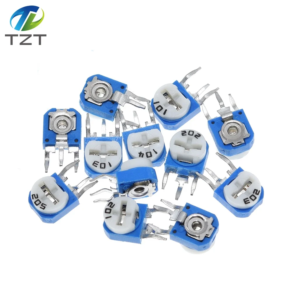 10pcs Rm063 Rm-063 100 200 500 1k 2k 5k 10k 20k 50k 100k 200k 500k 1m Ohm Trimpot Trimmer Potentiometer Variable Resistor