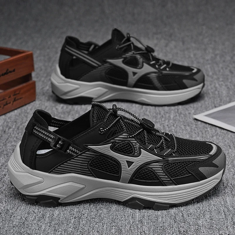 

Дышащие летние уличные повседневные мужские походные сандалии большого размера Sports oes, мужские походные сандалии Bla Me с верхней резиновой подошвой