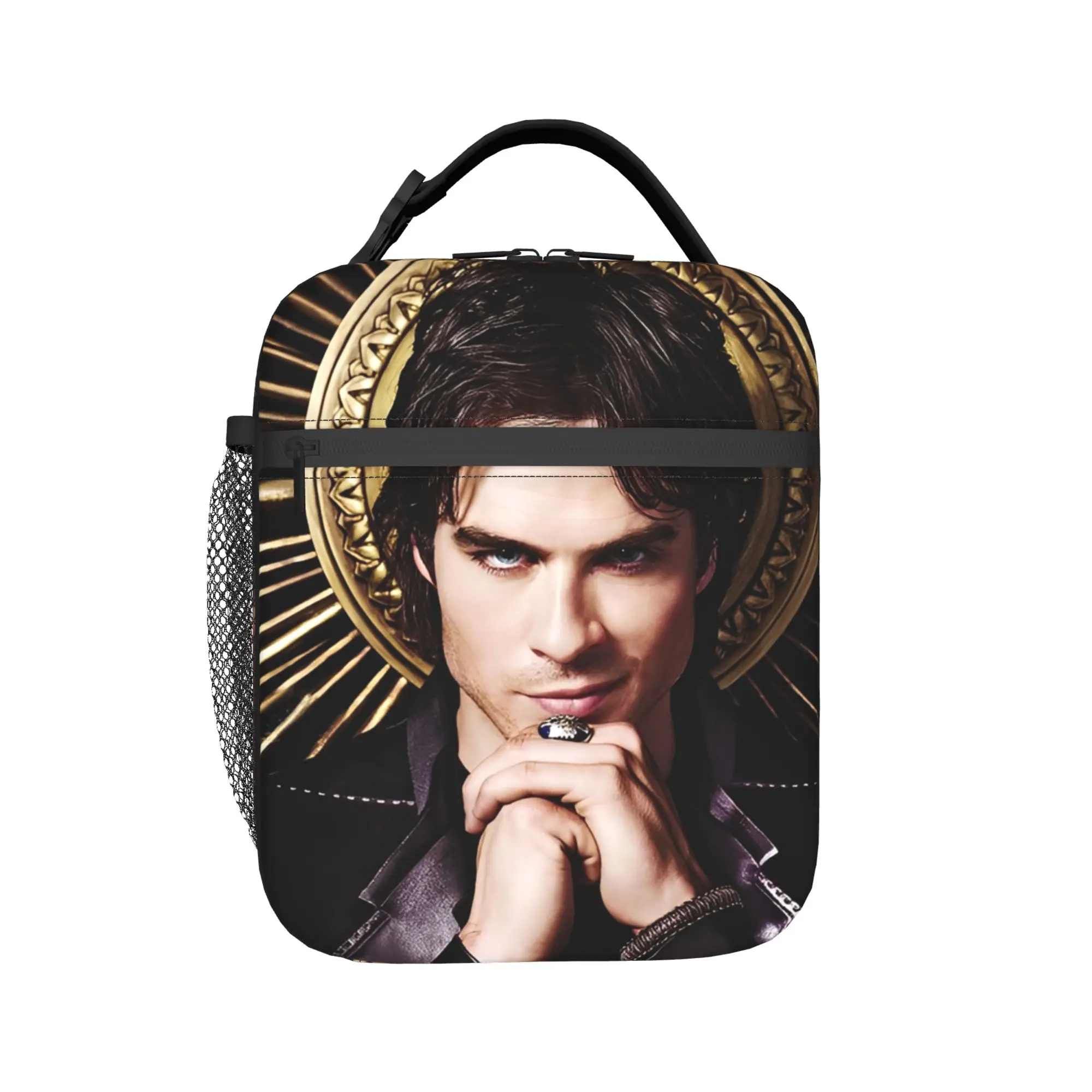 The Vampire Diaries Damon Salvatore Lunch Bag For Unisex  Print Office Lunch Box Fun Portable Oxford Cooler Bag