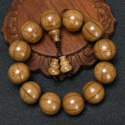 Natural Wooden Beads Buddhist Prayer Rosary Bracelets Zabelia Biflora Makino Buddha OM Meditation Mala