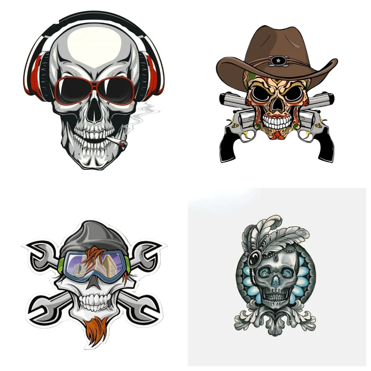 

Skull Decal Car Stickers on Motorcycle Personality, Exterior Parts Accessories Cover Scratches PVC Sticker