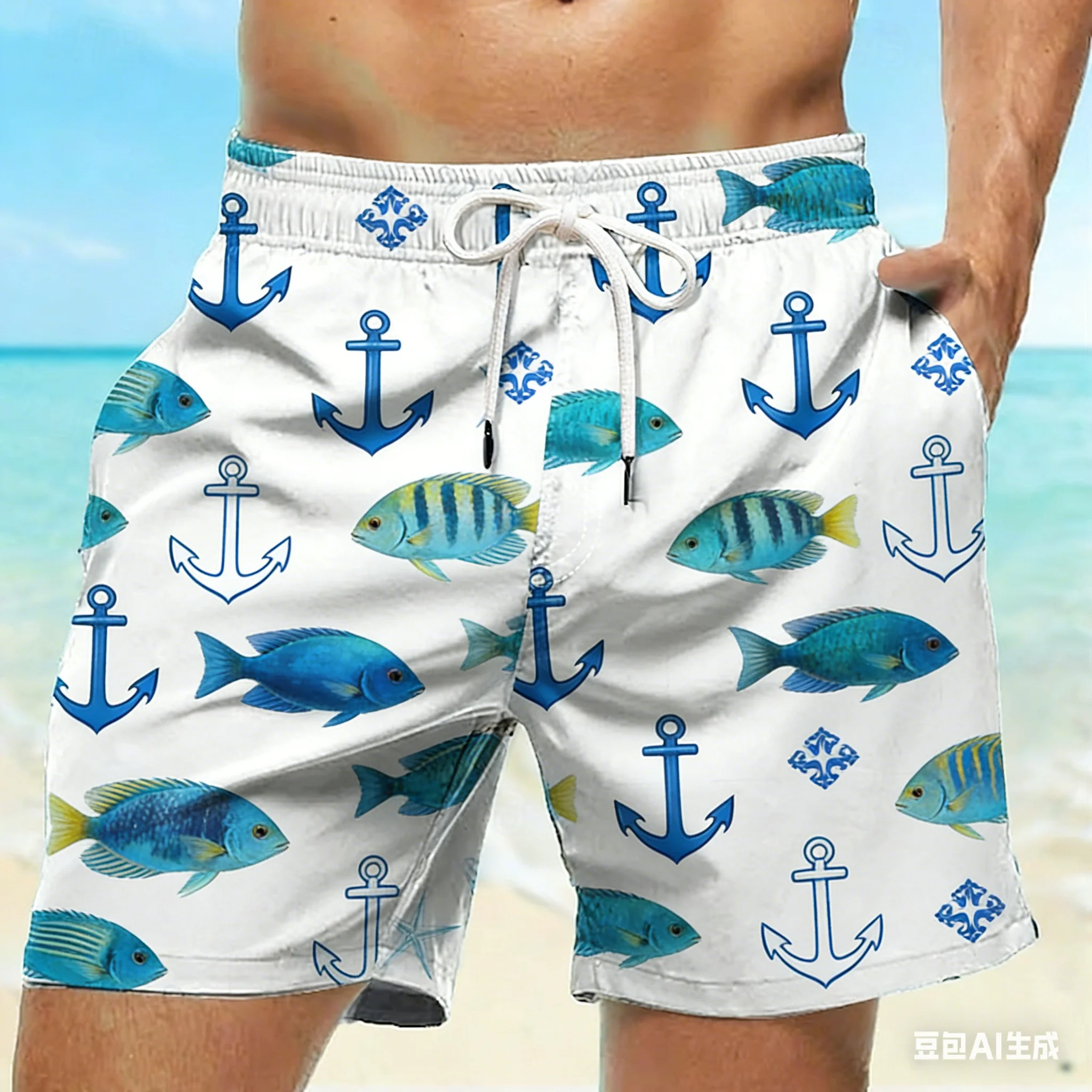 Men's 3D Printed Casual Shorts Quick Dry Stretch Fabric Loose Fit Beach Shorts Plus Size Summer Short Pants