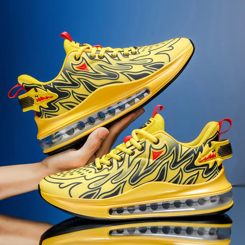 

2025 Autumn/Winter New Full-Length Cushioning Air Cushion Flame Trend Shoes Men's Casual Training Shoes Competition Sports Shoes Running Shoes