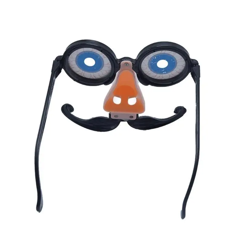 

652F Fun Nose Glasses with Fake Mustache, Halloween Costume Accessory, Cosplay Party Dress Up Props for Halloween Party