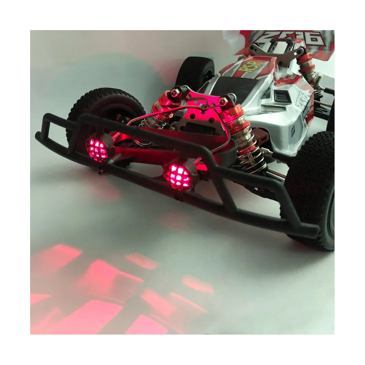 Voorbumper Met Led Licht Voor Wltoys 144001 144010 124007 124017 124019 Rc Auto Upgrades Decoratie Onderdelen