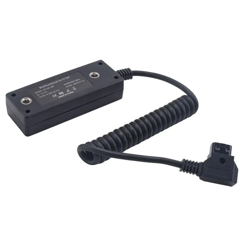 

A46M-Dtap Splitter Cable With Power Switch D-Tap For V-Mount V Lock, Gold Mount Battery To 3P X 4 Female Port & USB Port