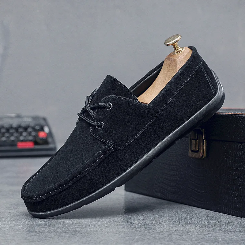 

Men Shoes Retro Suede Casual Shoes Non-slip Walking Flats Lace Up Driving Oes Work Oxfords Classic Casual Loafers Zapatos Hombre