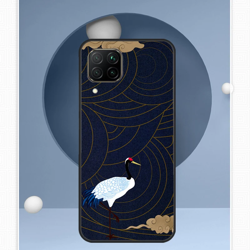 Red-crowned crane Birds japanese For Huawei Nova 12i 12s 11i 8i Y91 Y60 Y70 Y72 Y90 Y61 9 10 SE P20 P40 Lite P30 P60 Pro Case