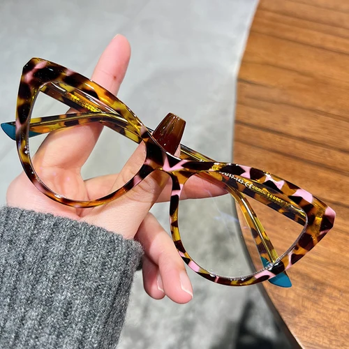 Montura de ojos de gato elegante para mujer, gafas de lectura antiluz azul para ordenador, gafas graduadas personalizables para miopía e hipermetropía