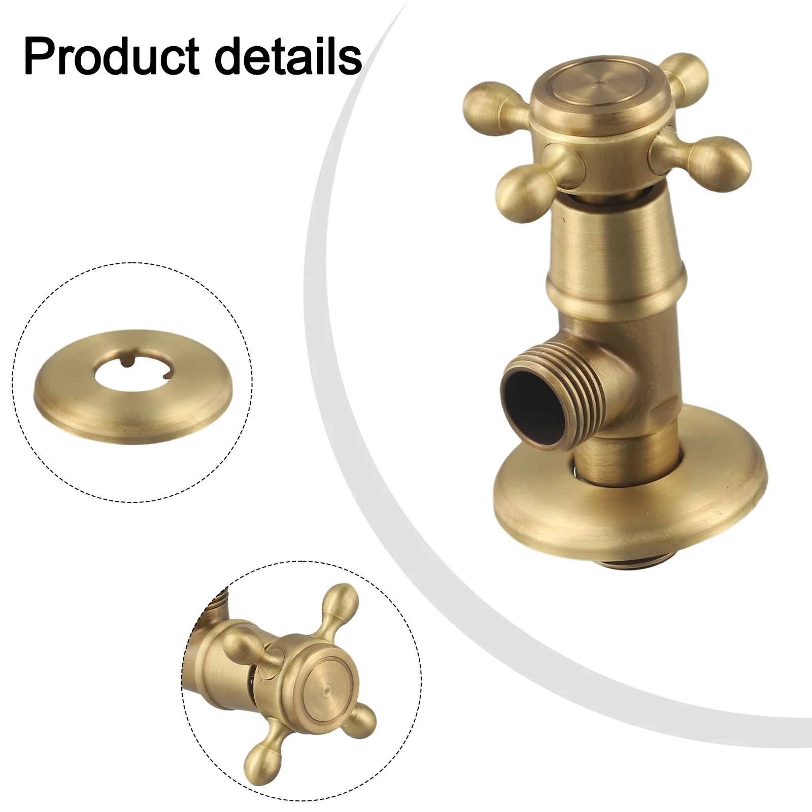 

Антикварный угловой кран европейского типа, простая установка, гальваническое покрытие, совместимость с горячей и холодной водой, для балкона