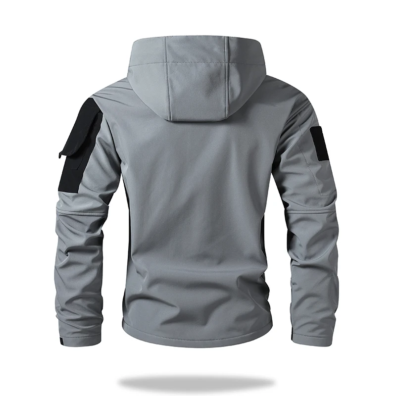 Мужская тактическая куртка с капюшоном на осень и зиму, уличная ветрозащитная водонепроницаемая теплая прочная куртка для походов, кемпинга и рыбалки