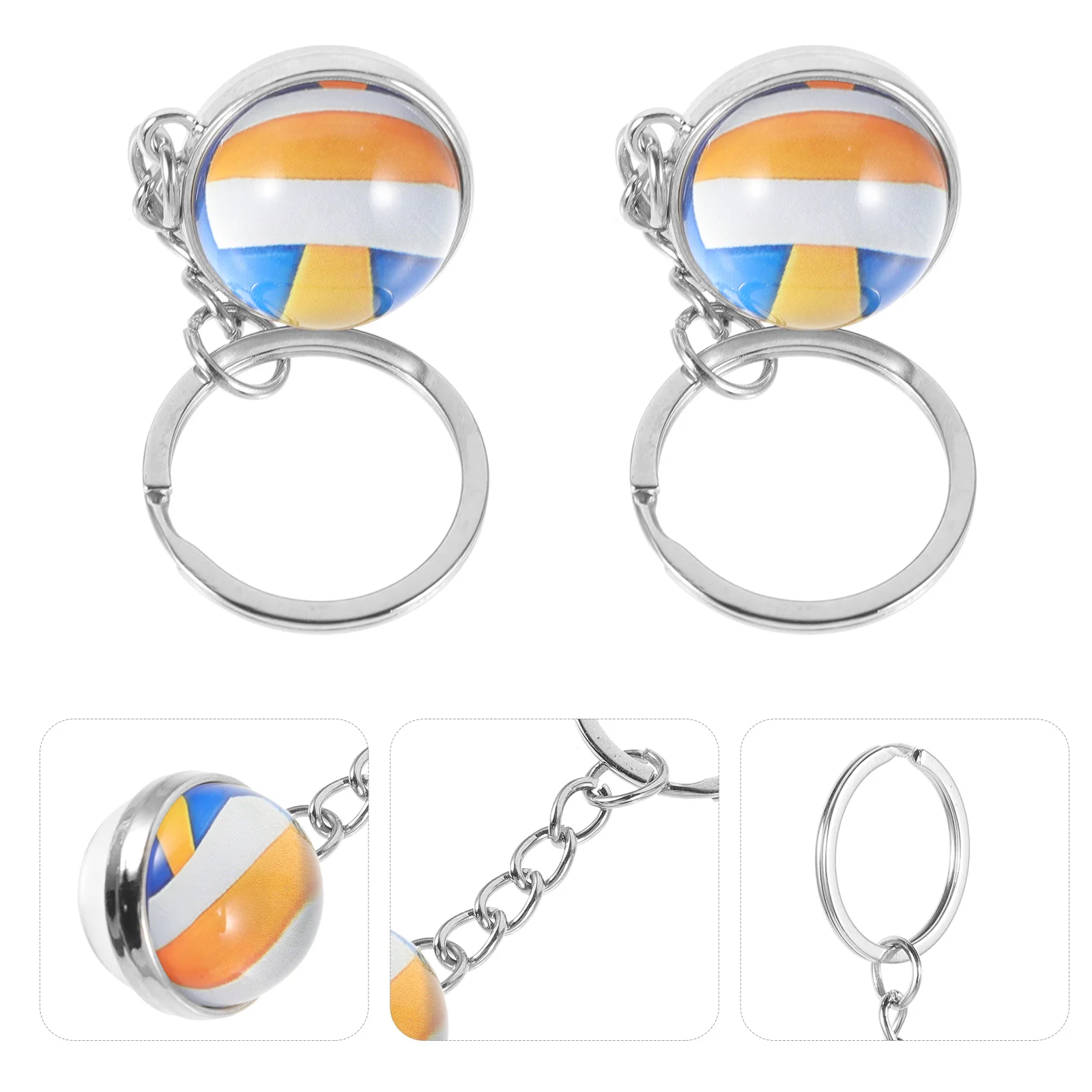 2 Pezzi Portachiavi Decorativo a Forma di Pallone da Pallavolo, Accessorio Compatto da Appendere per Cerniere, Cinture, Ciondolo Multifunzione per Borse, Ideale per Laurea