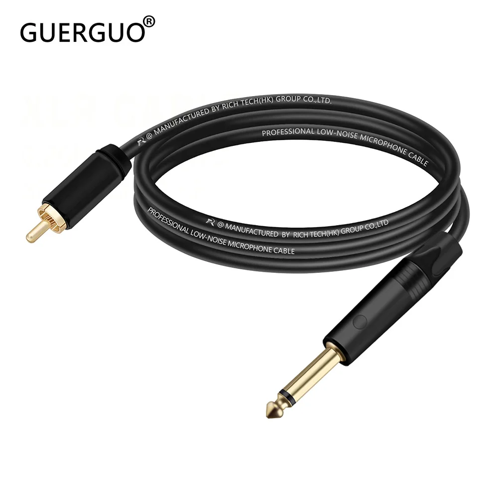 RCA to 6.35/6.5mm Cable,RCA Male to 1/4 inch TS Mono Jack Audio Adapter Cable for Speaker Microphone Mixer Sound Card Amplifier