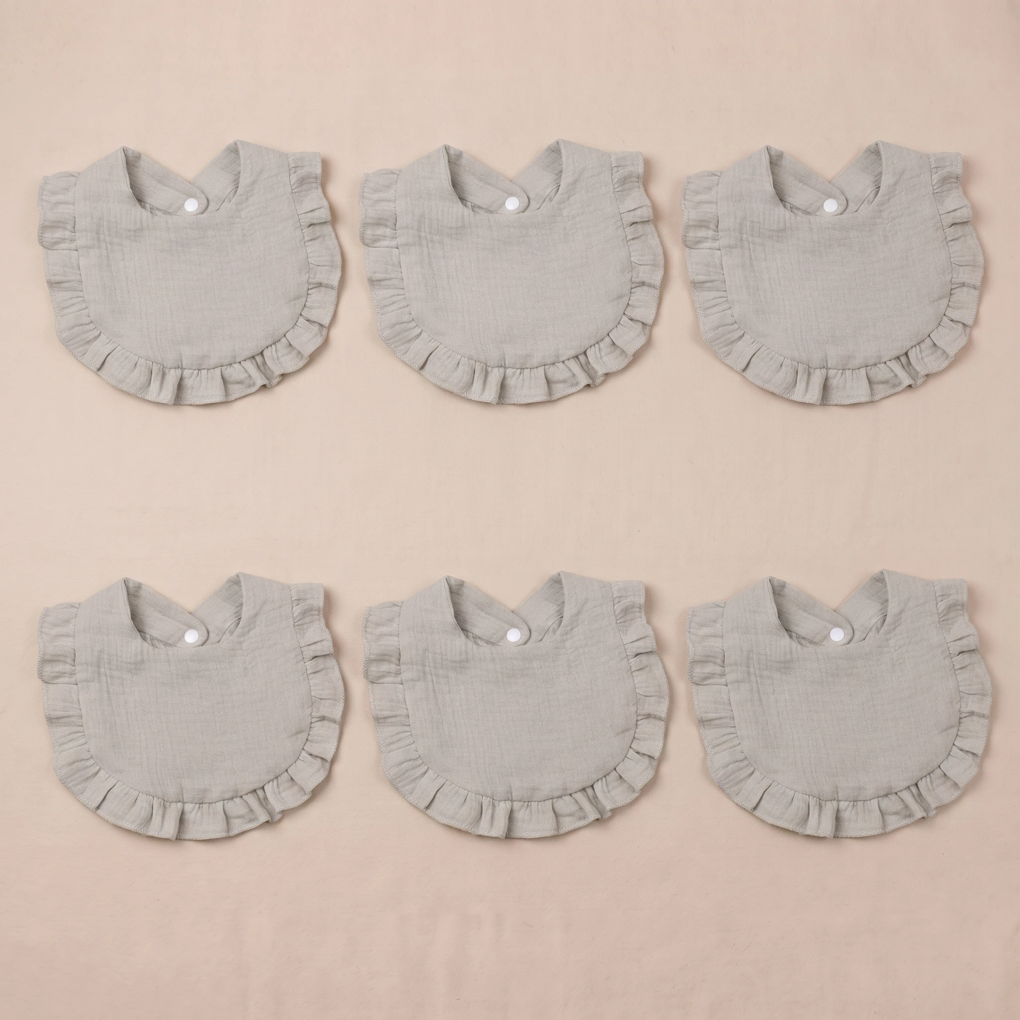 6pcs European and American style new ruffle baby bibs, children's lace gauze bibs and bibs, cute newborn supplies