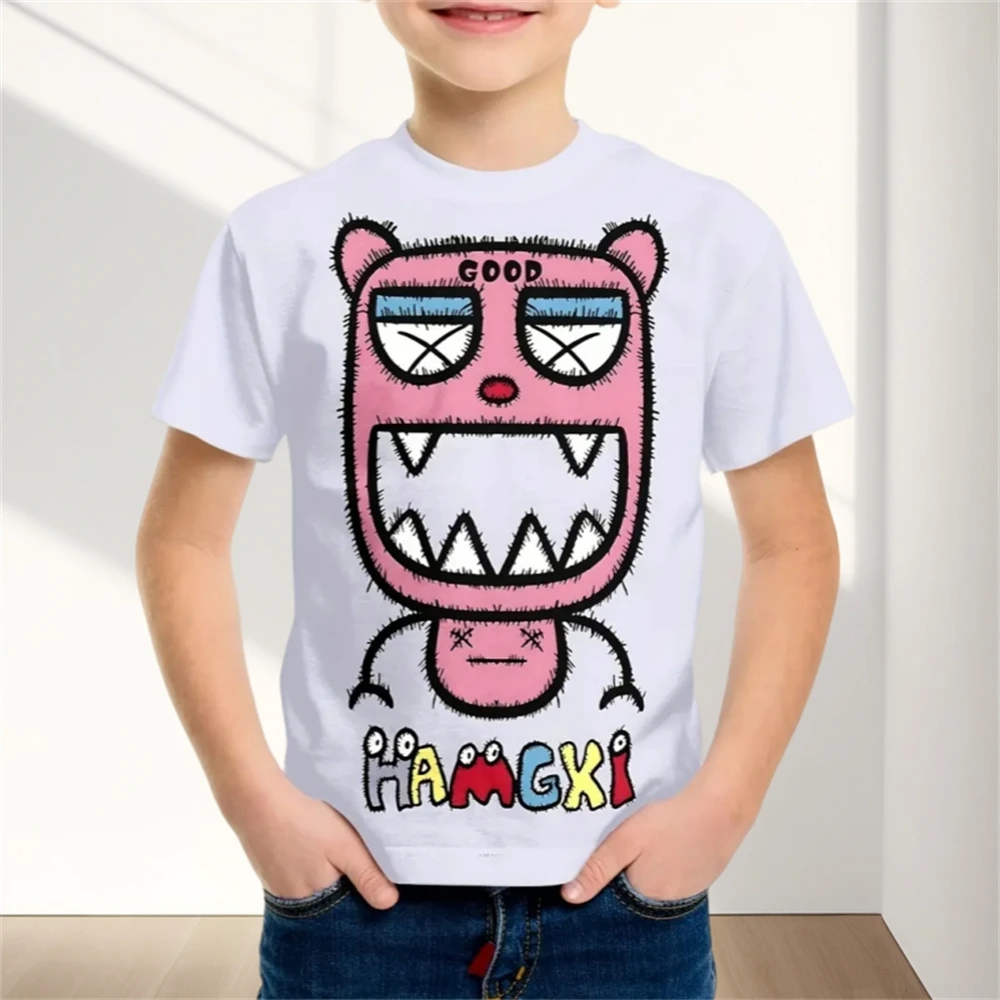 

2024 Kids Clothes Print T-Shirts for Children Short Sleeve Graphic T Shirts O-Neck Children's T-Shirt Animal Baby Summer Clothes