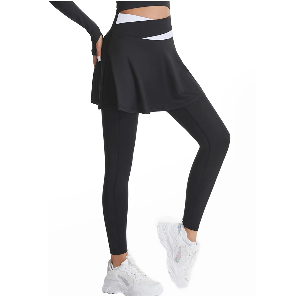 2024 Sport Women Tennis Skirt Leggings 2in1 Golf Wear New Gym Skort Gym Training Fitness Dry Fit High Waist Running Sports wear