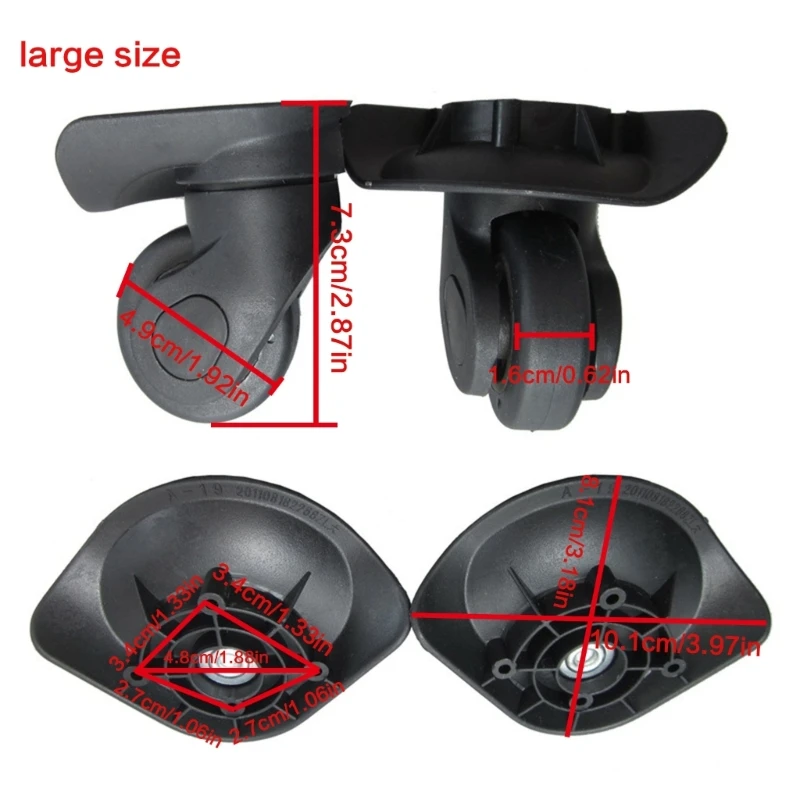 1 Pair A19 Replacement Luggage Wheels Repair DIY Accessories for Travel Suitcases