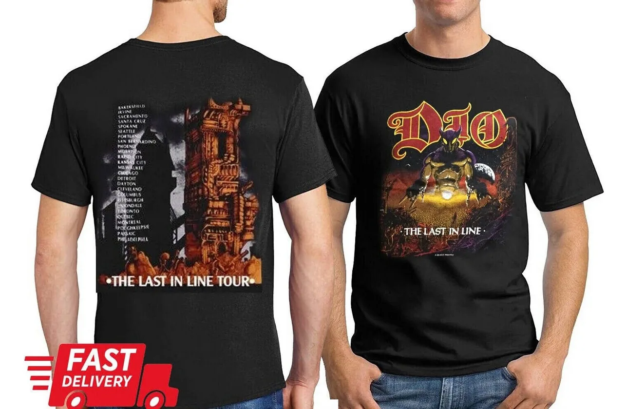 

Tour Dio T-Shirt Line Last 80s Vintage 1984 Concert Band Vtg Tee Rock Gift fans