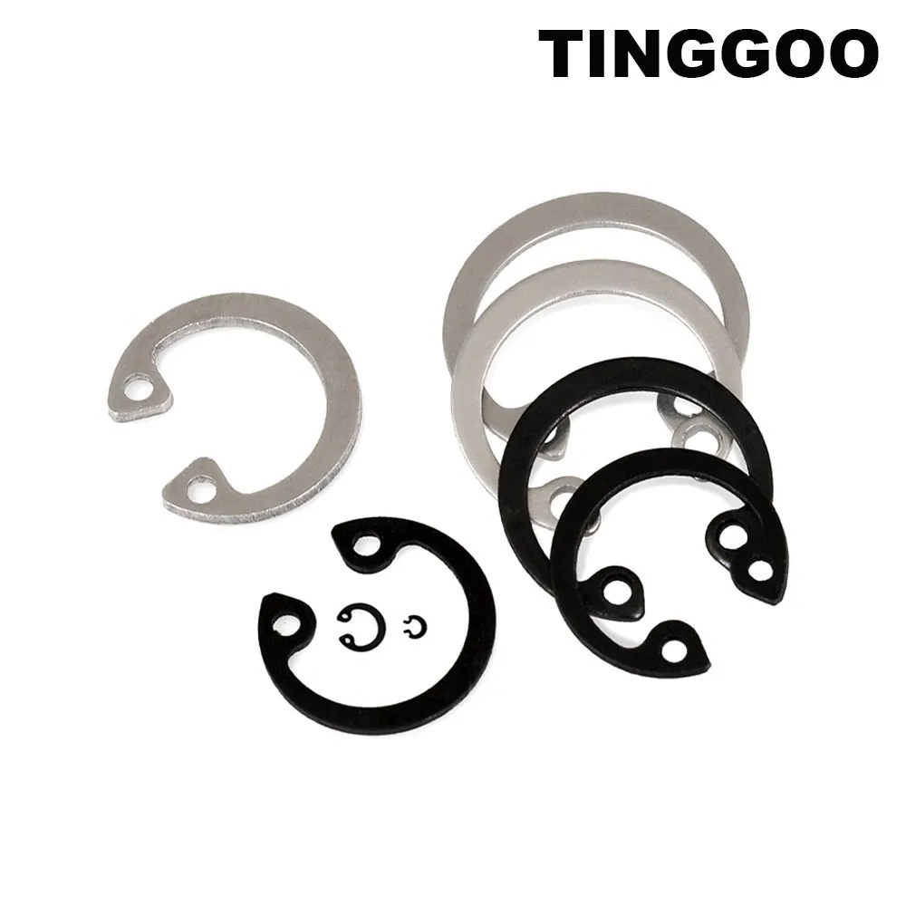 10/50pcs M3 M4 to M40 GB893 304 Stainless Steel Black Steel Bearing Hole C Type Inside Internal Circlip Retaining Clip Snap Ring